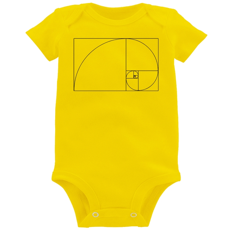 Body Bebê Proporção Áurea Fibonacci - Amarelo