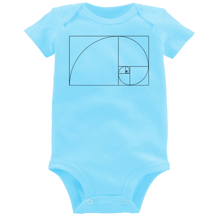 Body Bebê Proporção Áurea Fibonacci - Azul Bebê
