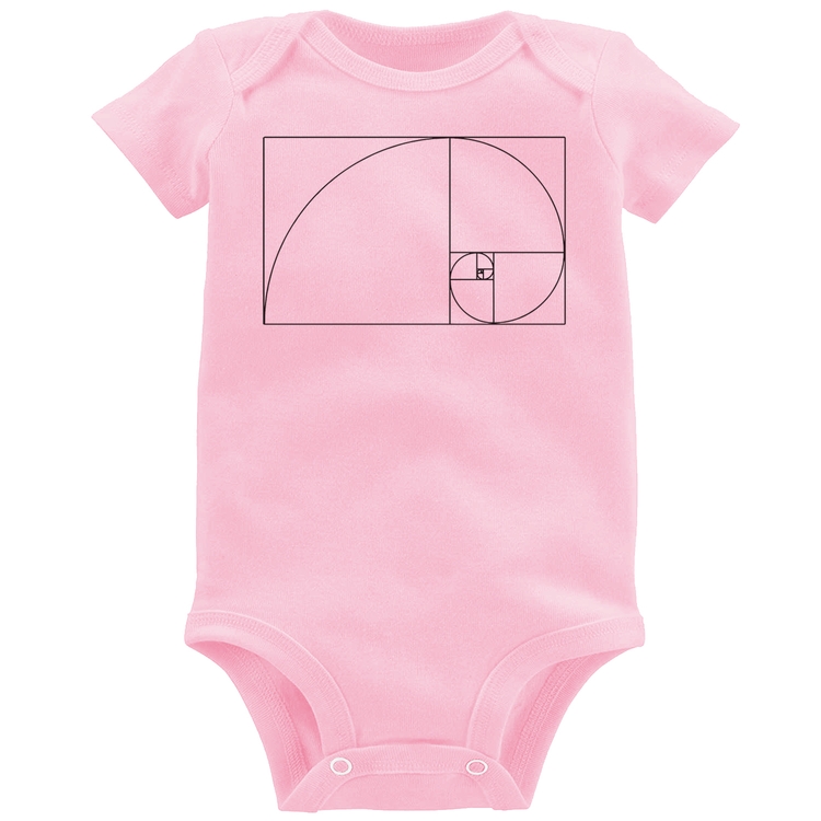 Body Bebê Proporção Áurea Fibonacci - Rosa Bebê