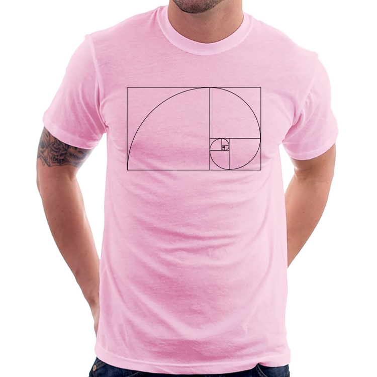 Camiseta Proporção Áurea Fibonacci - Rosa Bebê