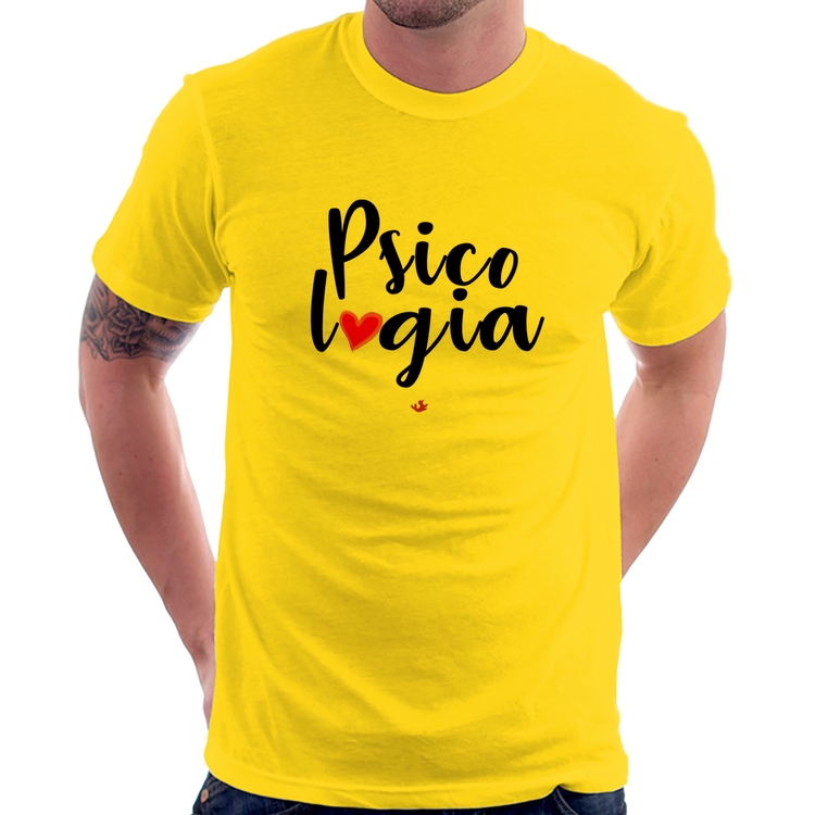 Camiseta Psicologia por amor - Amarela