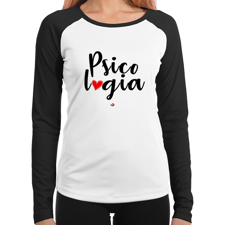 Baby Look Raglan Psicologia por amor Manga Longa