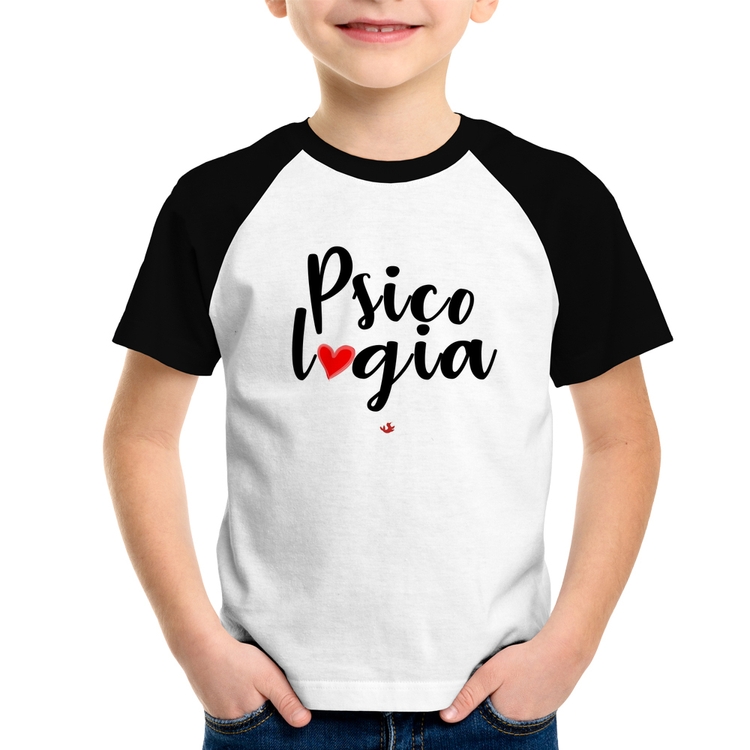 Camiseta Raglan Infantil Psicologia por amor