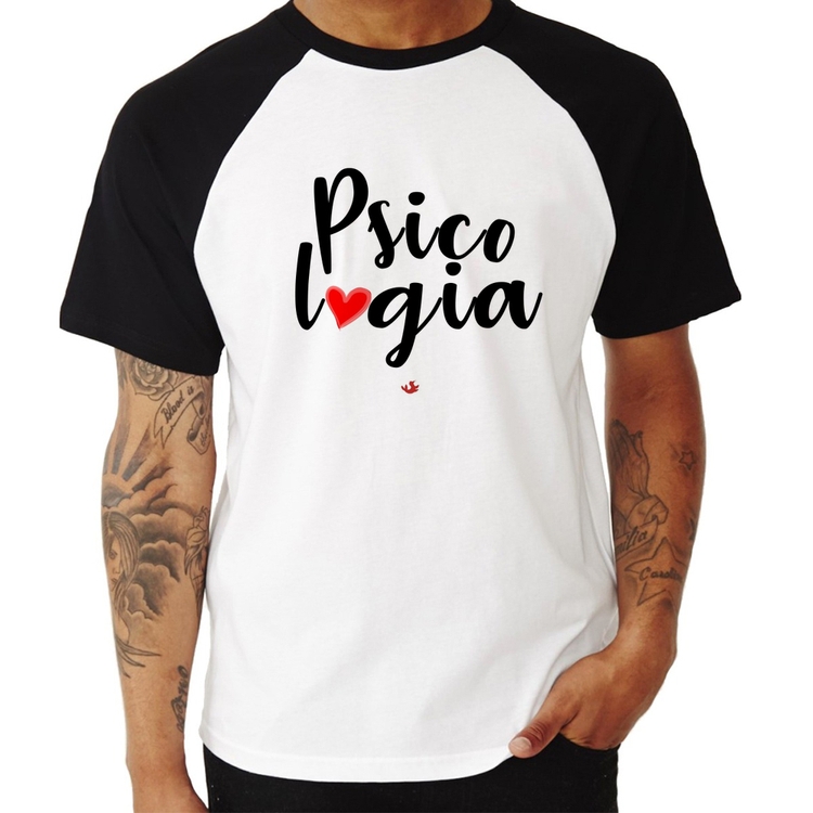 Camiseta Raglan Psicologia por amor