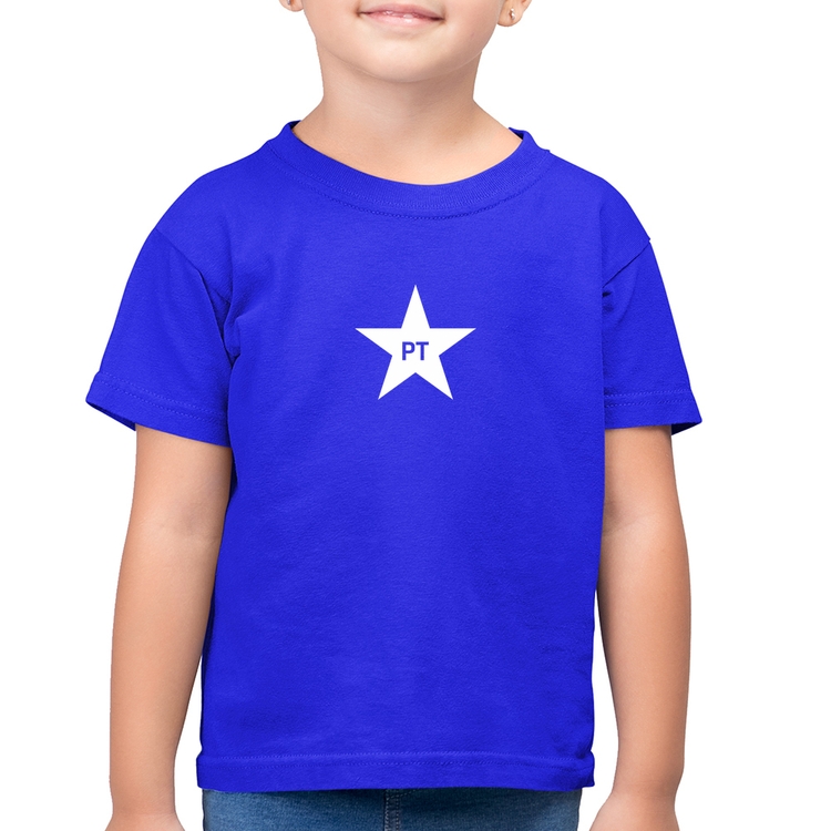 Camiseta Algodão Infantil PT - Lula - Azul Royal