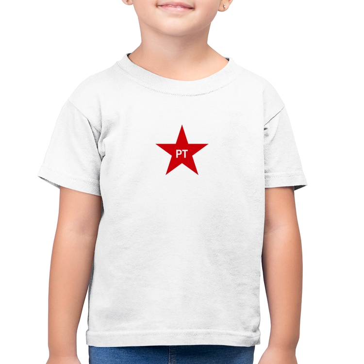 Camiseta Algodão Infantil PT - Lula - Branca