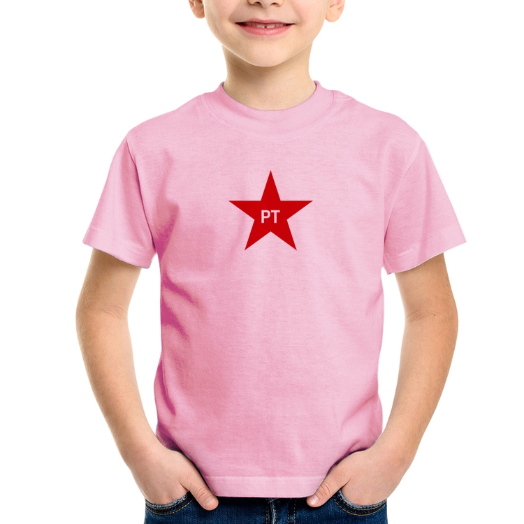 Camiseta Infantil PT - Lula - Rosa Bebê