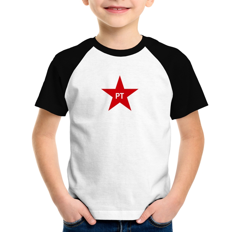 Camiseta Raglan Infantil PT - Lula