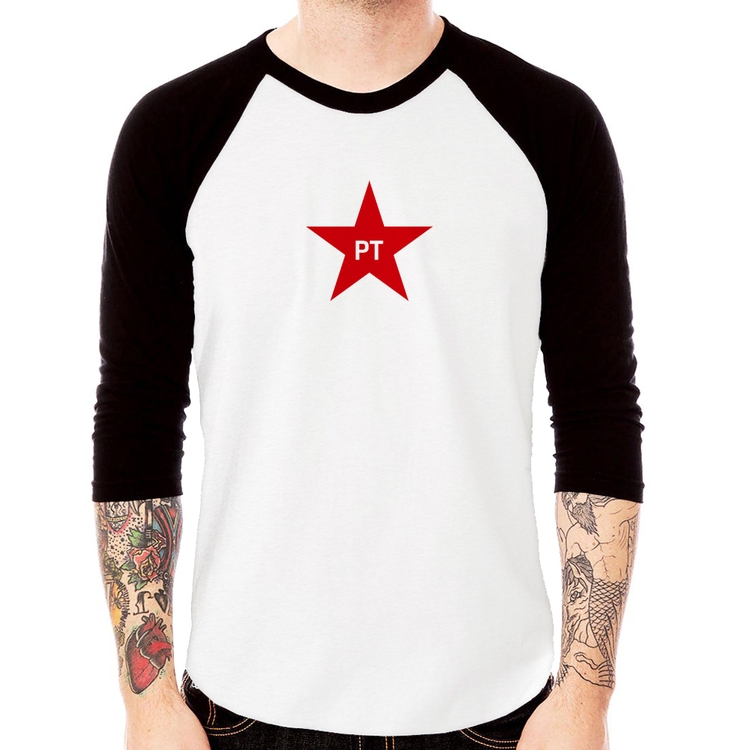 Camiseta Raglan PT - Lula Manga 3/4