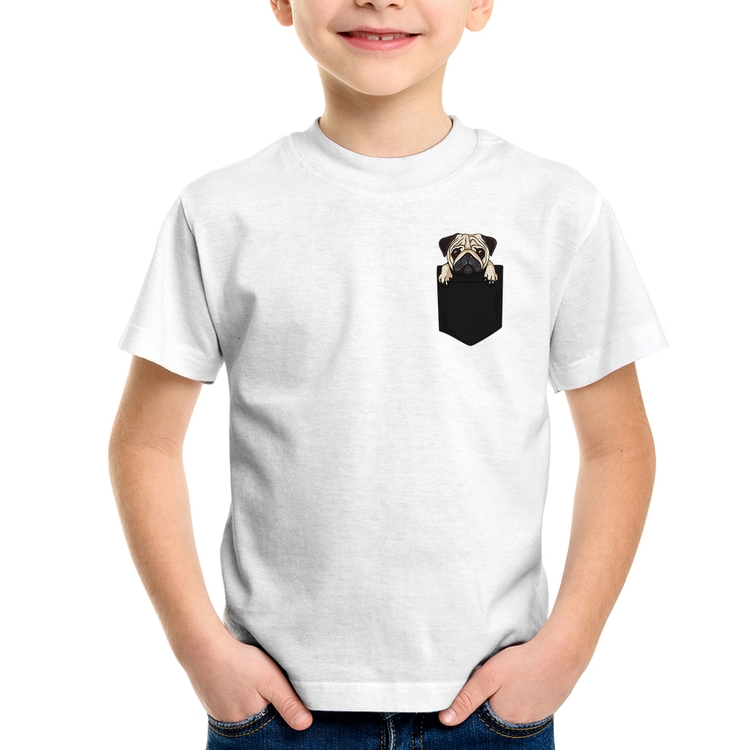 Camiseta Infantil PUG de Bolso