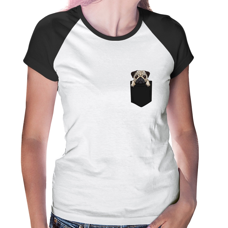 Baby Look Raglan PUG de Bolso