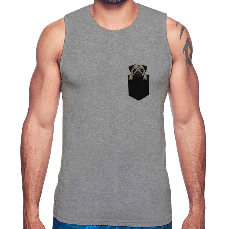 Regata PUG de Bolso - Cinza