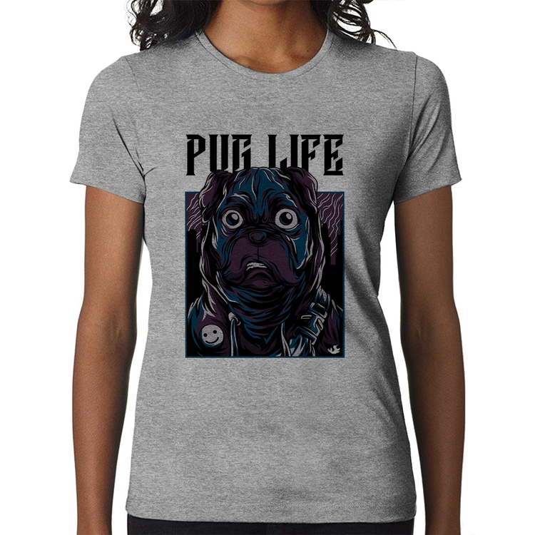 Baby Look Pug Life - Cinza