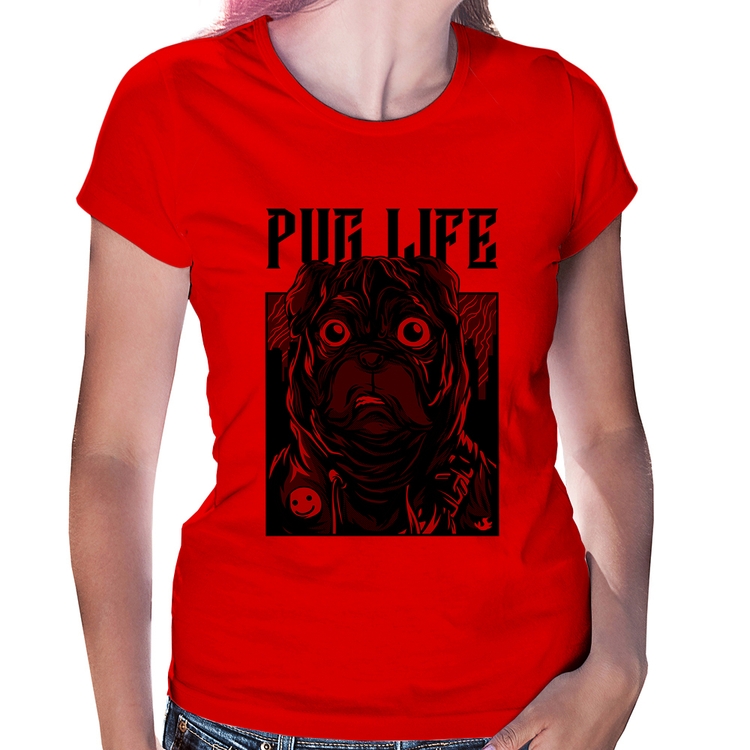 Baby Look Pug Life - Vermelha