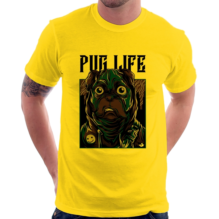 Camiseta Pug Life - Amarela