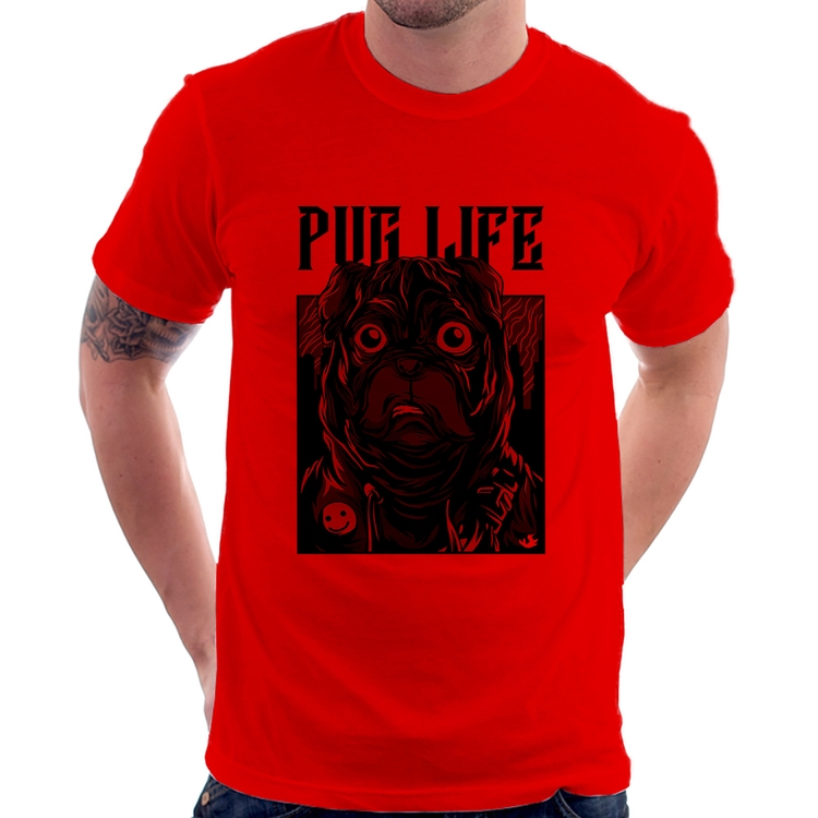 Camiseta Pug Life - Vermelha