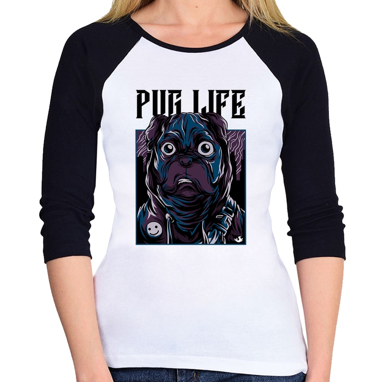 Baby Look Raglan Pug Life Manga 3/4