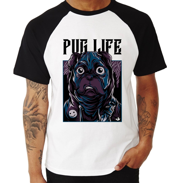 Camiseta Raglan Pug Life