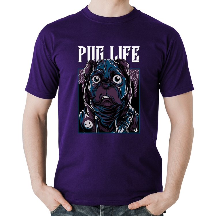 Camiseta Algodão Pug Life - Roxa