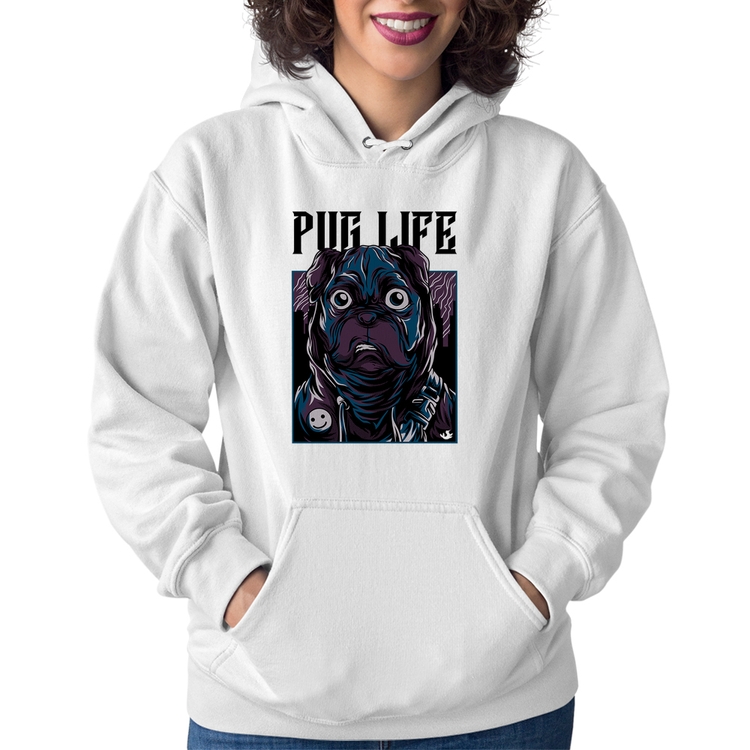 Moletom Feminino Pug Life - Branco