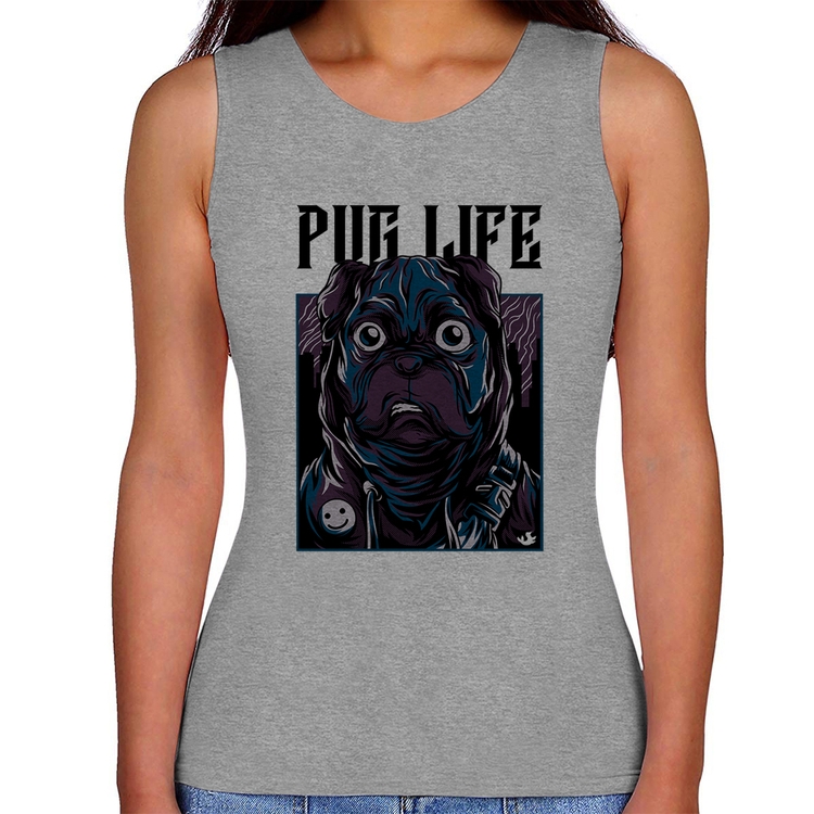 Regata Feminina Pug Life - Cinza