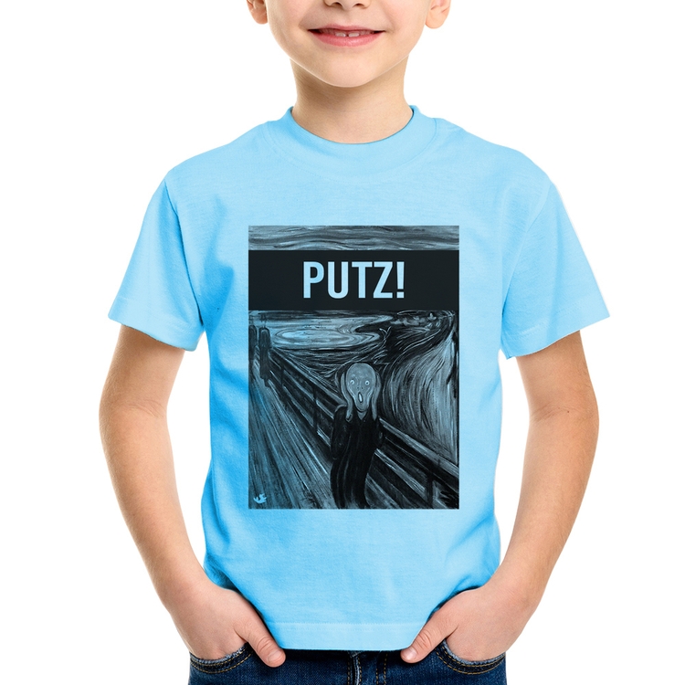 Camiseta Infantil PUTZ! - Azul Bebê