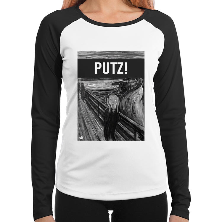 Baby Look Raglan PUTZ! Manga Longa