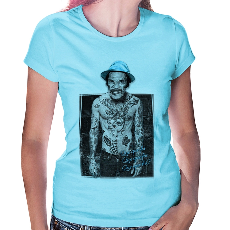 Baby Look Que que foi, que que foi, que que há? - Azul Bebê