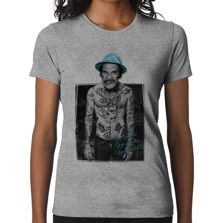 Baby Look Que que foi, que que foi, que que há? - Cinza