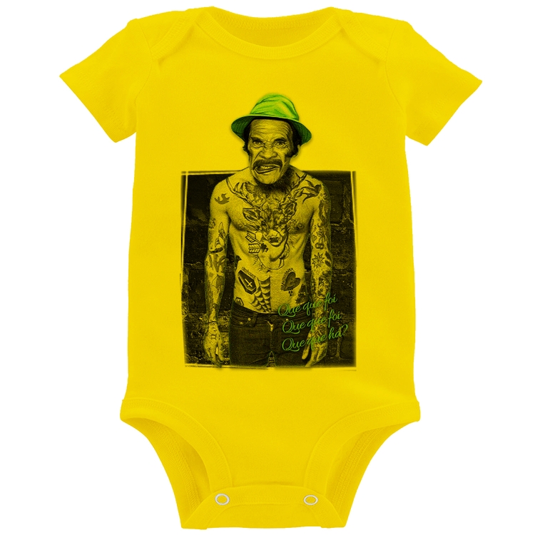 Body Bebê Que que foi, que que foi, que que há? - Amarelo