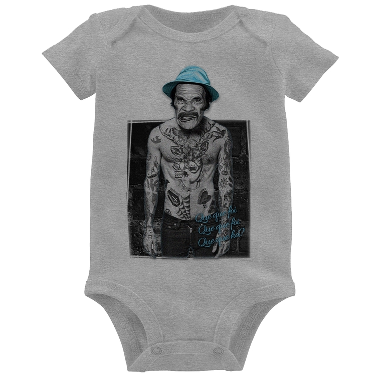 Body Bebê Que que foi, que que foi, que que há? - Cinza