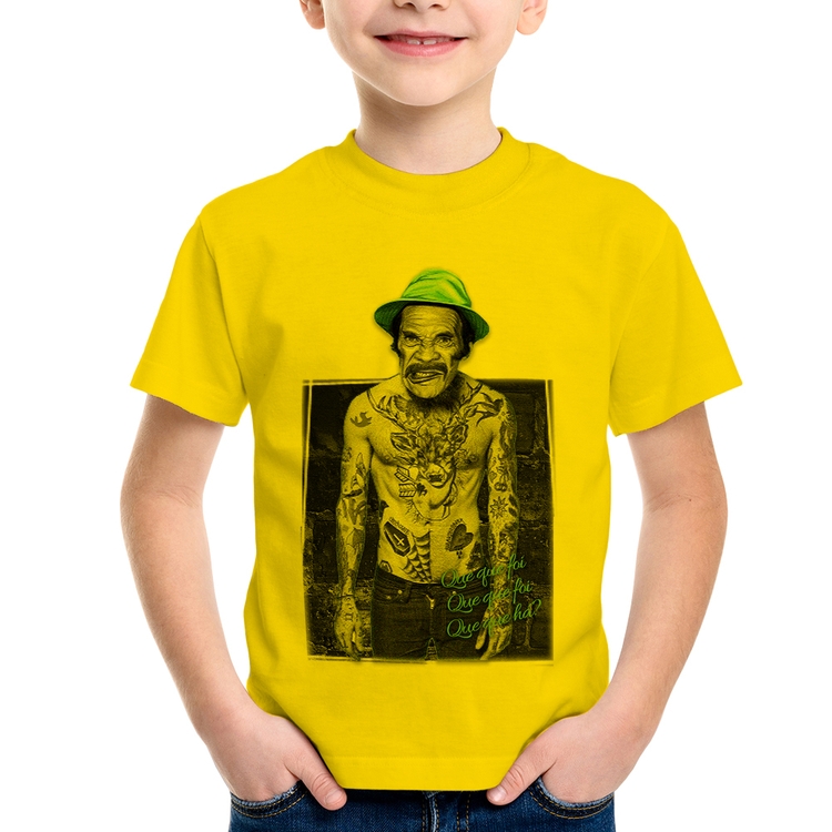 Camiseta Infantil Que que foi, que que foi, que que há? - Amarela