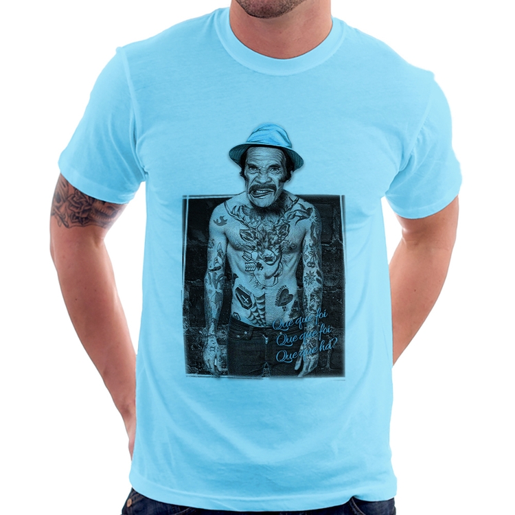 Camiseta Que que foi, que que foi, que que há? - Azul Bebê