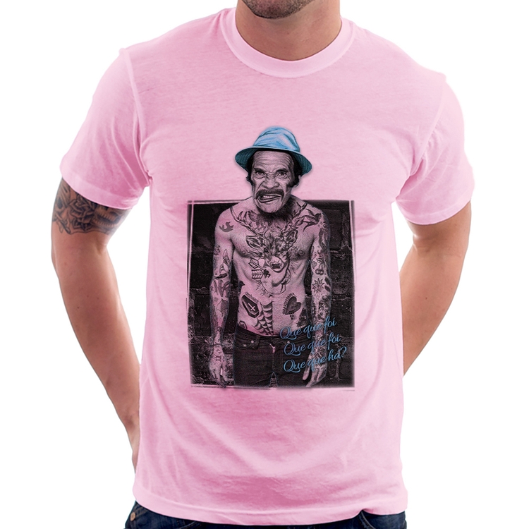 Camiseta Que que foi, que que foi, que que há? - Rosa Bebê
