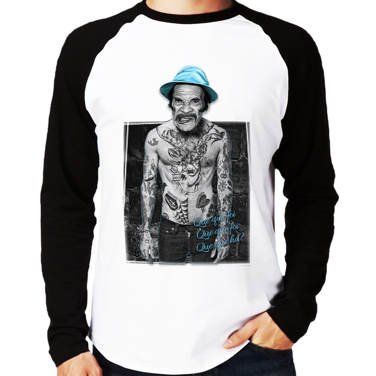 Camiseta Raglan Que que foi, que que foi, que que há? Manga Longa