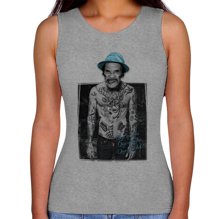 Regata Feminina Que que foi, que que foi, que que há? - Cinza