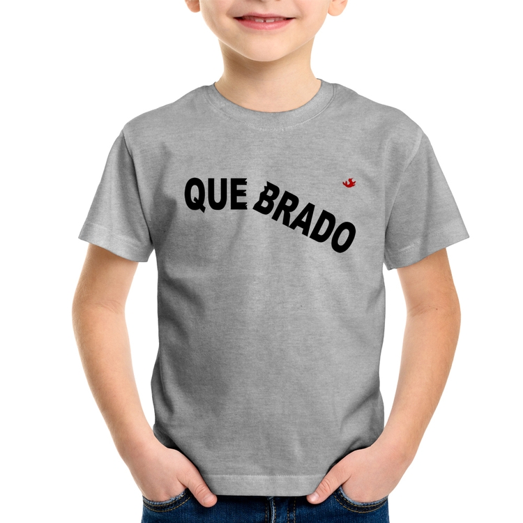 Camiseta Infantil Quebrado - Cinza