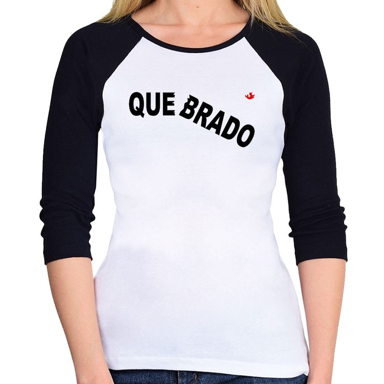 Baby Look Raglan Quebrado Manga 3/4