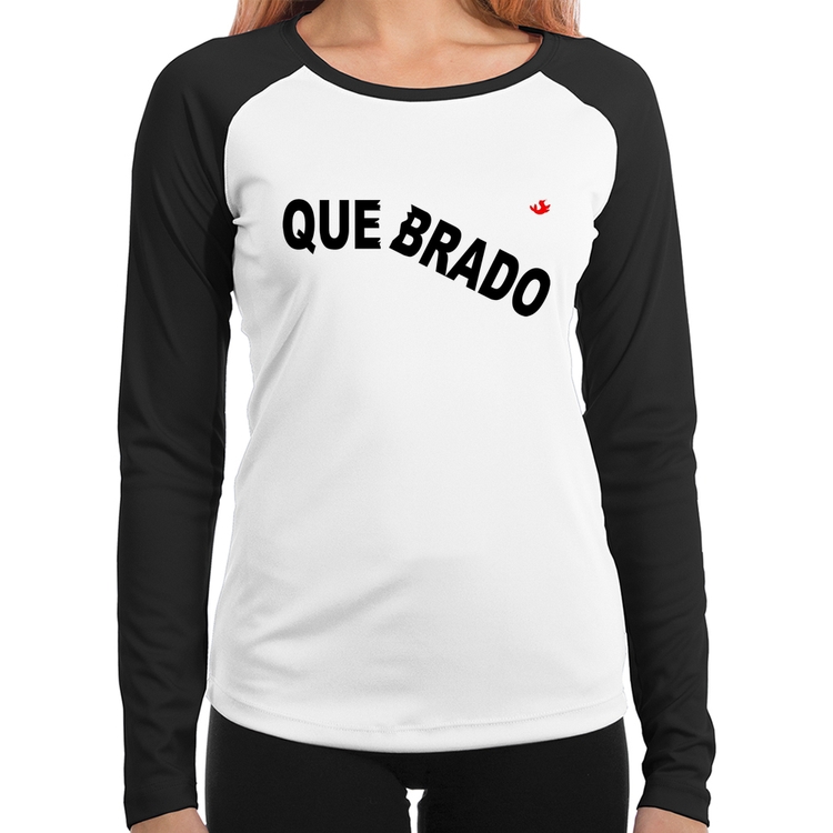 Baby Look Raglan Quebrado Manga Longa
