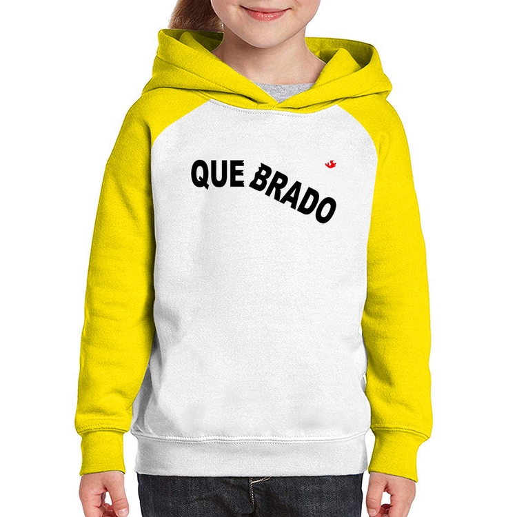 Moletom Infantil Quebrado - Branco/Amarelo