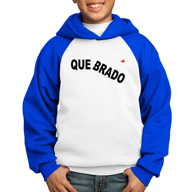 Moletom Infantil Quebrado - Branco/Azul