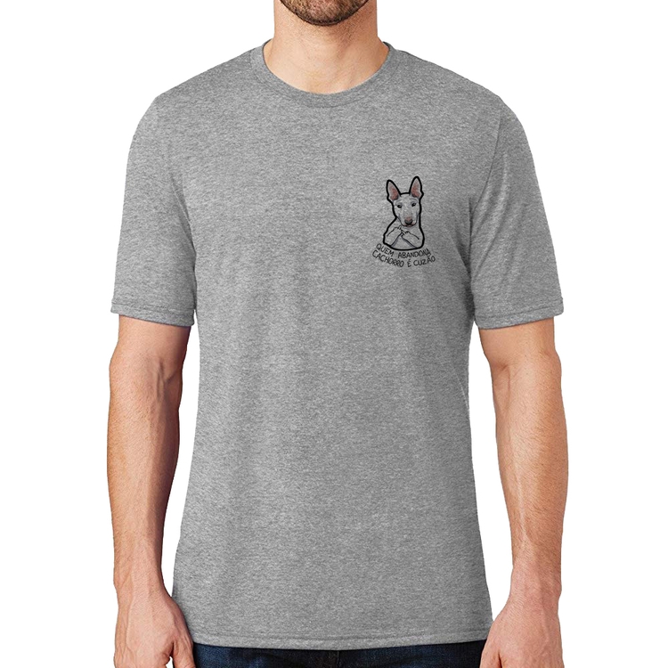 Camiseta Quem abandona cachorro é cuzão - Cinza