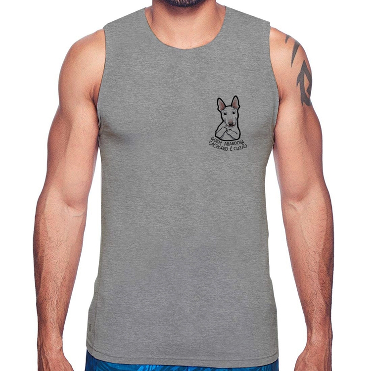 Regata Quem abandona cachorro é cuzão - Cinza