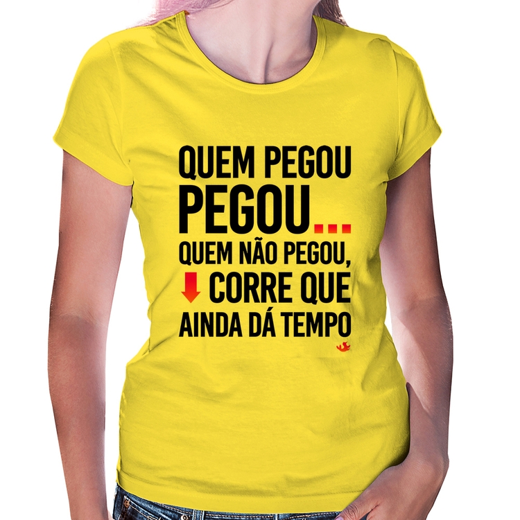 Baby Look Quem pegou, pegou - Amarela