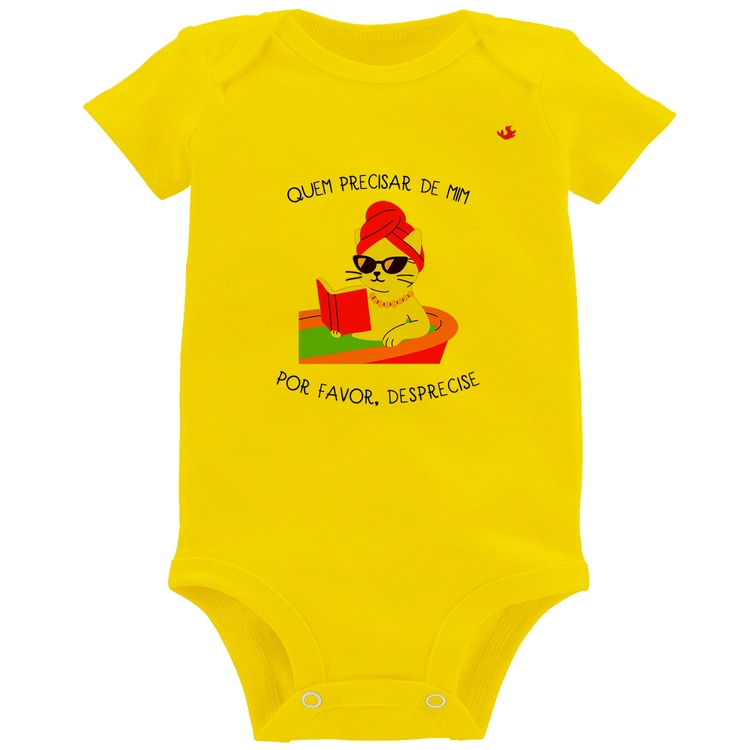 Body Bebê Quem precisar de mim, desprecise - Amarelo