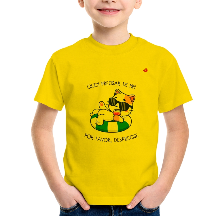 Camiseta Infantil Quem precisar de mim, por favor, desprecise - Amarela