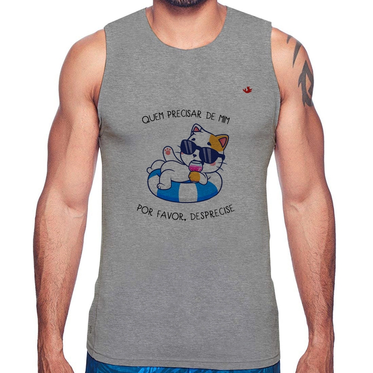 Regata Quem precisar de mim, por favor, desprecise - Cinza