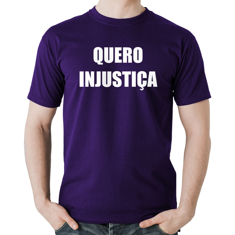 Camiseta Algodão Quero Injustiça - Roxa