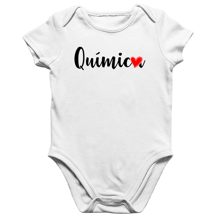 Body Bebê Algodão Química por amor - Branco