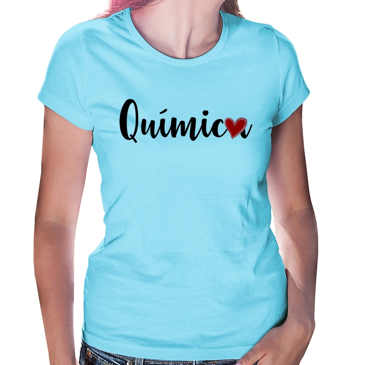 Baby Look Química por amor - Azul Bebê